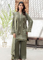 LSM Lakhany Printed Pashmina 3 Piece Unstitched Suit LSM25PP D-LG-SG-0039-A
